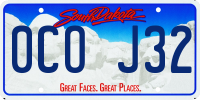 SD license plate 0COJ32