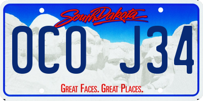 SD license plate 0COJ34