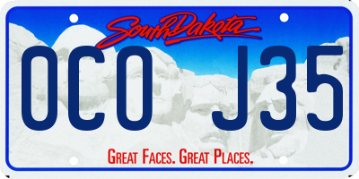 SD license plate 0COJ35