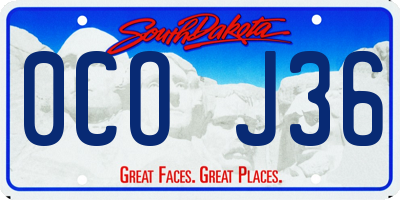 SD license plate 0COJ36