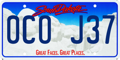 SD license plate 0COJ37