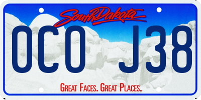 SD license plate 0COJ38