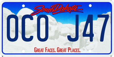 SD license plate 0COJ47