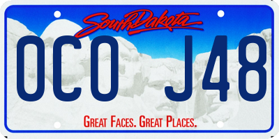 SD license plate 0COJ48
