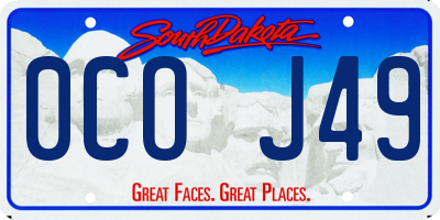 SD license plate 0COJ49