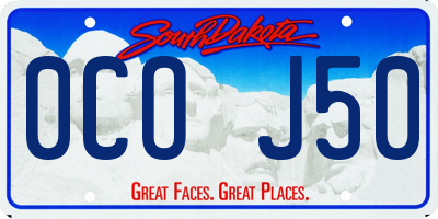 SD license plate 0COJ50