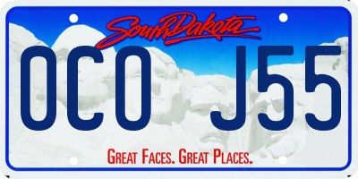 SD license plate 0COJ55