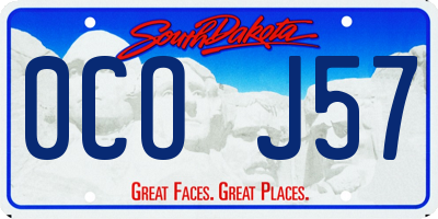 SD license plate 0COJ57