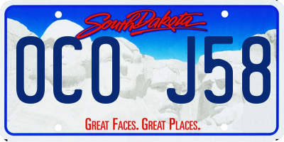 SD license plate 0COJ58