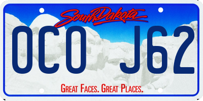 SD license plate 0COJ62
