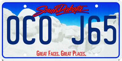 SD license plate 0COJ65