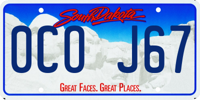 SD license plate 0COJ67