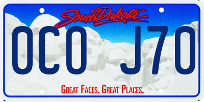 SD license plate 0COJ70