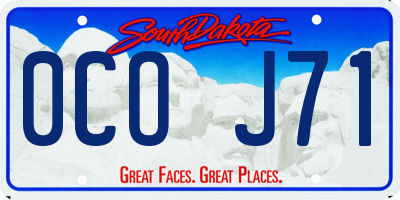 SD license plate 0COJ71