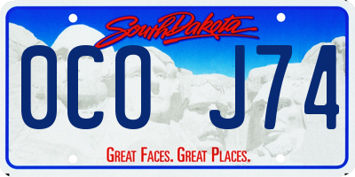 SD license plate 0COJ74