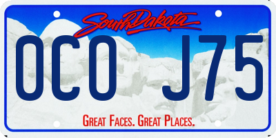 SD license plate 0COJ75