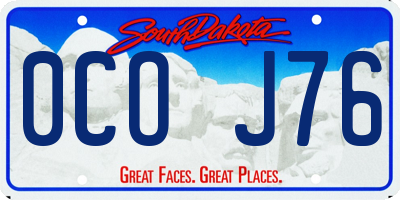 SD license plate 0COJ76