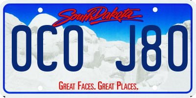 SD license plate 0COJ80