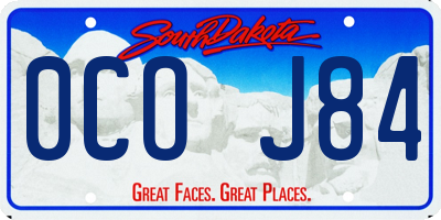 SD license plate 0COJ84