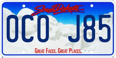 SD license plate 0COJ85
