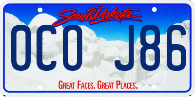SD license plate 0COJ86