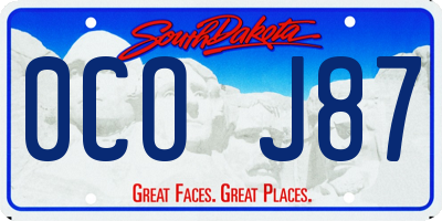 SD license plate 0COJ87