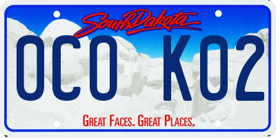 SD license plate 0COK02