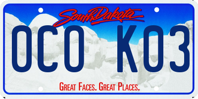 SD license plate 0COK03
