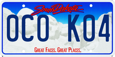 SD license plate 0COK04