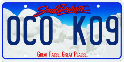SD license plate 0COK09