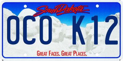 SD license plate 0COK12