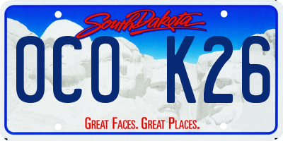 SD license plate 0COK26
