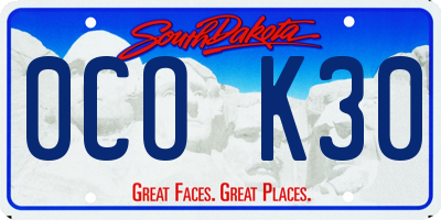 SD license plate 0COK30