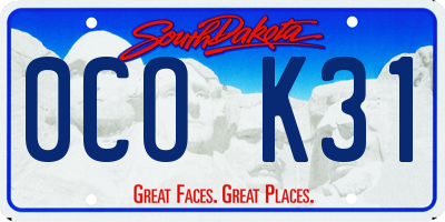 SD license plate 0COK31