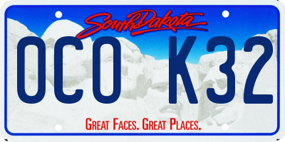 SD license plate 0COK32