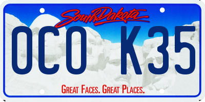 SD license plate 0COK35