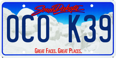 SD license plate 0COK39