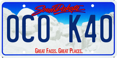SD license plate 0COK40