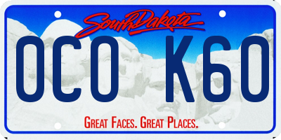 SD license plate 0COK60