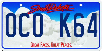 SD license plate 0COK64
