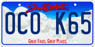 SD license plate 0COK65
