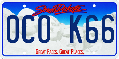SD license plate 0COK66