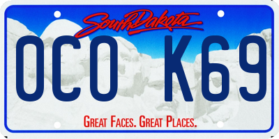 SD license plate 0COK69