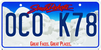 SD license plate 0COK78