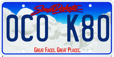 SD license plate 0COK80