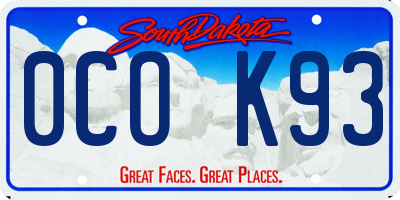 SD license plate 0COK93