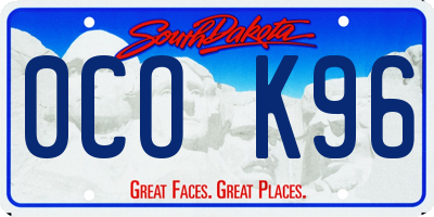 SD license plate 0COK96