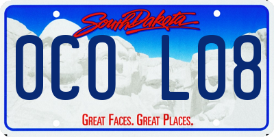 SD license plate 0COL08
