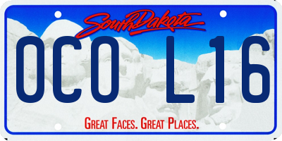 SD license plate 0COL16