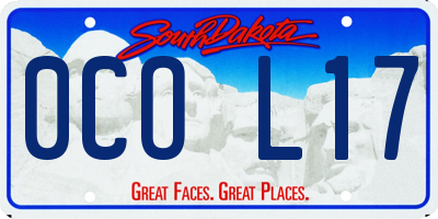 SD license plate 0COL17